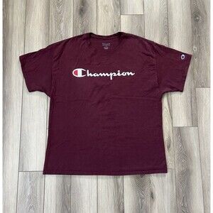 Champion Authentic Athleticwear Maroon Cotton Short Sleeve Tee Mens Sz XL